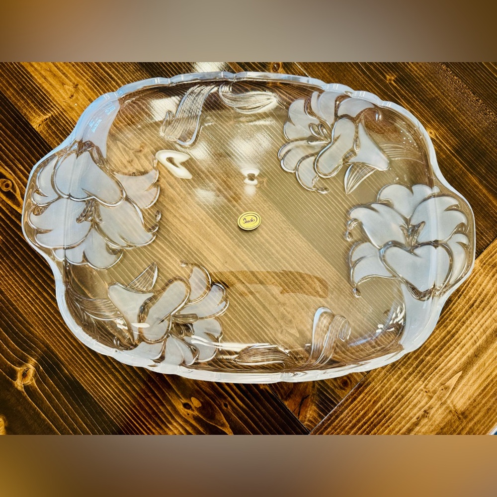 Vintage Studio Floral Crystal Platter